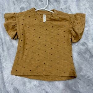 Rylee + Cru Brown Kids Eyelet Flutter Sleeve